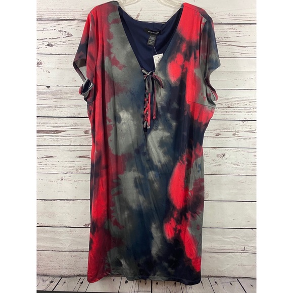 🌟HOST PICK🌟❤️🖤🤍 Tie Dye BodyCon Dress Size 26/28 - Picture 4 of 6